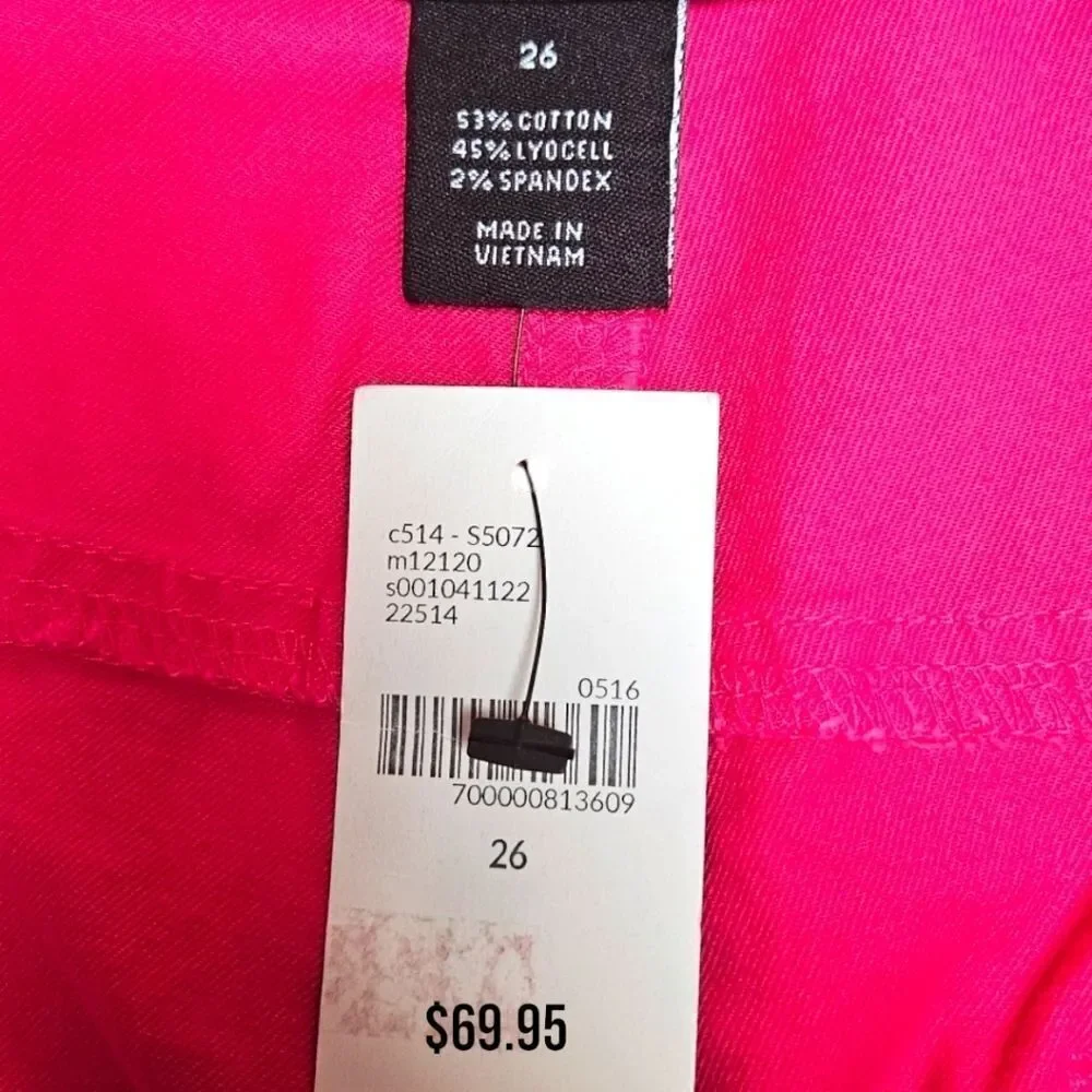 LANE BRYANT Plus Size Hot Pink Medium Rise Bermuda Shorts Size 26